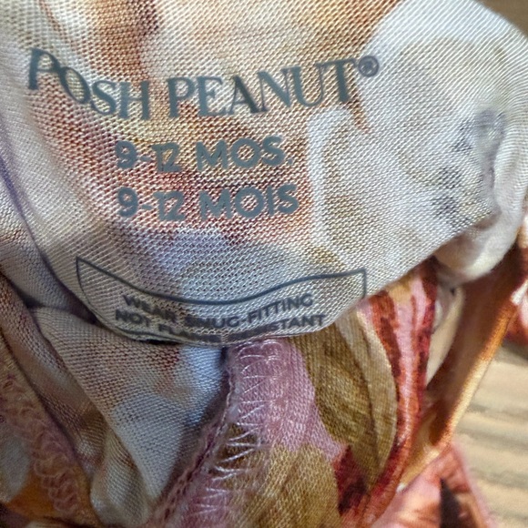 Posh Peanut Floral Footie in Pink and Brown 9-12 - Picture 4 of 5
